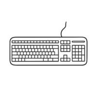 dator tangentbord. hand dragen vektor illustration isolerat på vit bakgrund