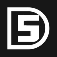 ds5 Brief Logo Design auf Luxus Hintergrund. ds5 Monogramm Initialen Brief Logo Konzept. ds5 Symbol Design. ds5 elegant und Fachmann Weiß Farbe Brief Symbol auf schwarz Hintergrund. vektor