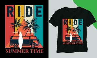 sommar t-shirt design och vektor design