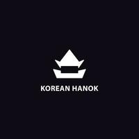 hanok koreanska traditionell hus logotyp ikon illustration design vektor