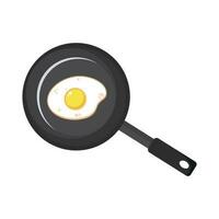 solig sida ägg laga mat på fräsning panorera vektor platt design illustration tillgång mall bild fri redigerbar mall bild
