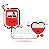 fylld översikt blod donera vektor ikon platt design
