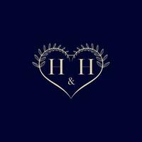hh Blumen- Liebe gestalten Hochzeit Initiale Logo vektor