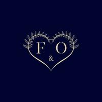 fo Blumen- Liebe gestalten Hochzeit Initiale Logo vektor