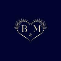 bm Blumen- Liebe gestalten Hochzeit Initiale Logo vektor