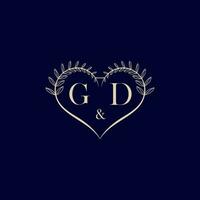gd Blumen- Liebe gestalten Hochzeit Initiale Logo vektor