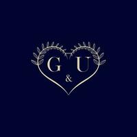 gu Blumen- Liebe gestalten Hochzeit Initiale Logo vektor
