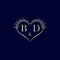 bd Blumen- Liebe gestalten Hochzeit Initiale Logo vektor