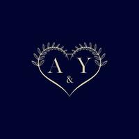 ay Blumen- Liebe gestalten Hochzeit Initiale Logo vektor