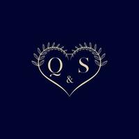 qs Blumen- Liebe gestalten Hochzeit Initiale Logo vektor