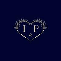 ip Blumen- Liebe gestalten Hochzeit Initiale Logo vektor