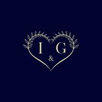 ich G Blumen- Liebe gestalten Hochzeit Initiale Logo vektor