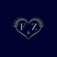 fz Blumen- Liebe gestalten Hochzeit Initiale Logo vektor