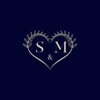 sm Blumen- Liebe gestalten Hochzeit Initiale Logo vektor