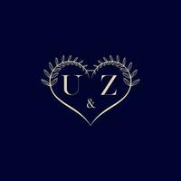 uz Blumen- Liebe gestalten Hochzeit Initiale Logo vektor