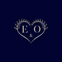 eo Blumen- Liebe gestalten Hochzeit Initiale Logo vektor