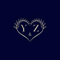 yz Blumen- Liebe gestalten Hochzeit Initiale Logo vektor