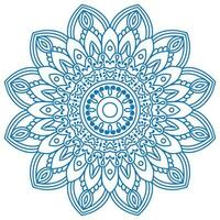 Mandala Zeichnung zum Färbung Blau Linien. Weiß Hintergrund Färbung Buch vektor