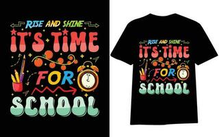 zurück zu Schule T-Shirt Design, zuerst Tag beim Schule , hundert Tage von Schule, Typografie T-Shirt Design zum Kinder. vektor