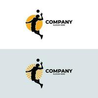 Silhouette von Volleyball Sport Logo Design vektor