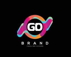 Initiale Brief gd Logo Design mit bunt Stil Kunst vektor