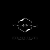 EU Initiale Handschrift minimalistisch geometrisch Logo Vorlage Vektor