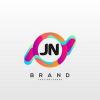 Brief jninitial Logo Vektor mit bunt