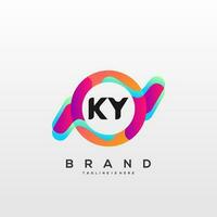 Brief ky Initiale Logo Vektor mit bunt