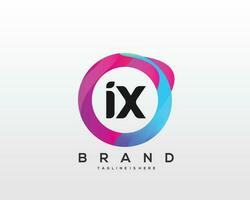 Initiale Brief ix Logo Design mit bunt Stil Kunst vektor