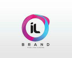 Initiale Brief il Logo Design mit bunt Stil Kunst vektor