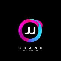 Brief jj Gradient Farbe Logo Vektor Design