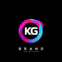 Brief kg Gradient Farbe Logo Vektor Design