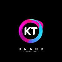 Brief kt Gradient Farbe Logo Vektor Design