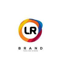 Brief lr Gradient Farbe Logo Vektor Design