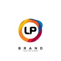 Brief lp Gradient Farbe Logo Vektor Design