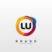 Brief lu Gradient Farbe Logo Vektor Design