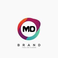 Brief md Gradient Farbe Logo Vektor Design