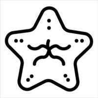sjöstjärna i platt design stil vektor