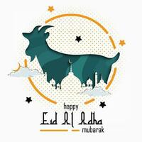 eid Adha mubarak hälsning islamic illustration bakgrund vektor design