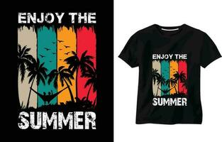 genießen das Sommer- T-Shirt Design, Sommer- Paradies, brechen das Wellen, Meer Strand, Kalifornien Strand, genießen großartig Sommer, Sommer- Typografie T-Shirt Design Vektor