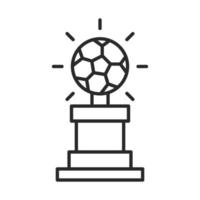 Fußballspieltrophäe mit dem Symbol für den Freizeitsport der Ballliga vektor