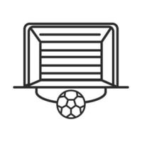 fotbollsmatch mål och boll liga fritidssport turnering linje stil ikon vektor