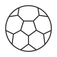 Fußballspiel Ball Ausrüstung Liga Freizeitsport Turnier Linienstil Symbol vektor