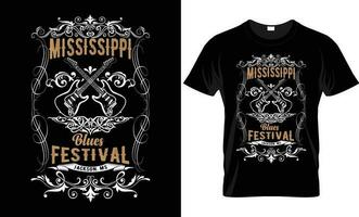 Mississippi Blues Festival einzigartig t Hemd Design. Vektor t Hemd Design.