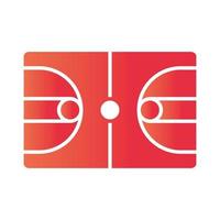 Basketball-Spielplatz-Boden-Erholung-Sport-Farbverlauf-Symbol vektor