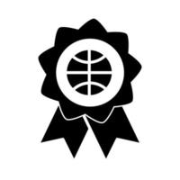 basket spel rosett medalj rekreation sport silhuett stilikon vektor