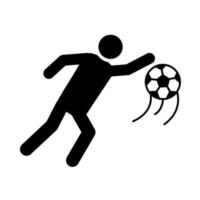 fotbollsspelare med boll ligan fritids sport turnering siluett stilikon vektor
