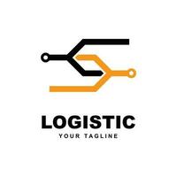 logistisch Unternehmen Logo Vektor mit Slogan Vorlage