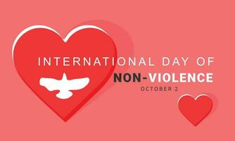 International Tag von nicht Gewalt. Hintergrund, Banner, Karte, Poster, Vorlage. Vektor Illustration.