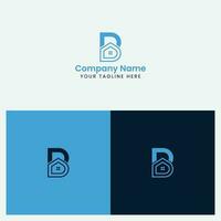 echt Nachlass Zuhause mit Brief b Logo Vorlage, Blau Zuhause Symbol - - Vektor